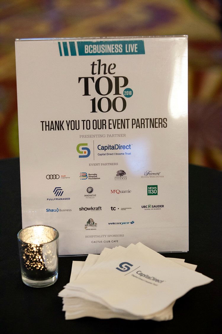 Capital Direct I Income Trust Sponsors BCBusiness Top 100 Event